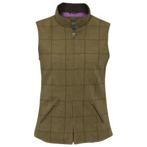 Alan Paine Rutland Ladies Tweed Gilet - Lichen