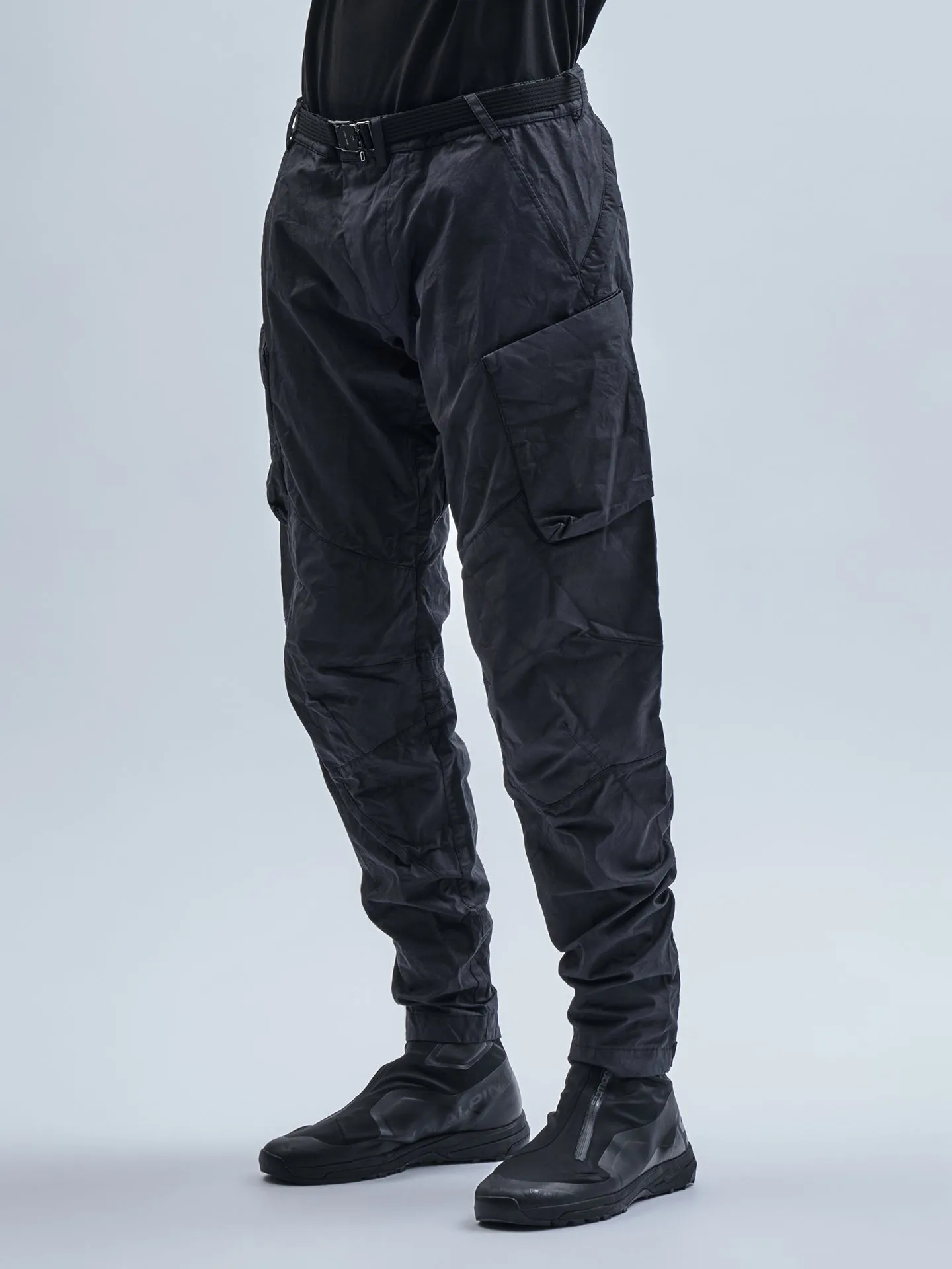 ameztu articulated cargo pants etaproof charcoal dye