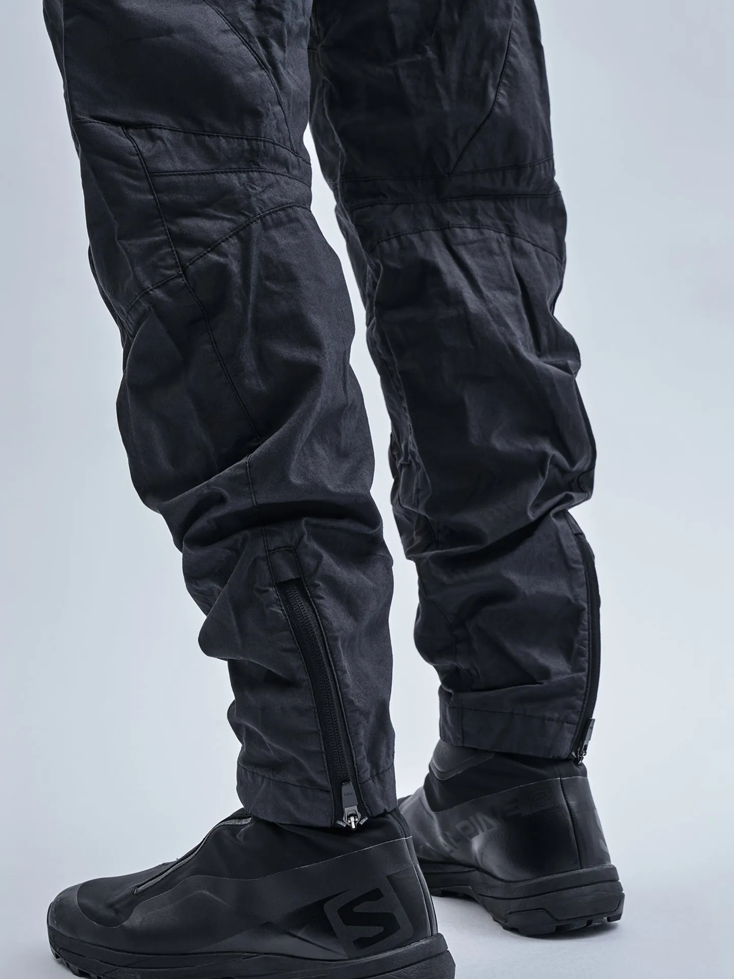 ameztu articulated cargo pants etaproof charcoal dye