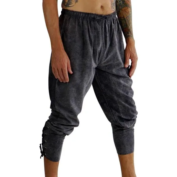 'Ankle Cuff' Medieval Pants - Stone Gray