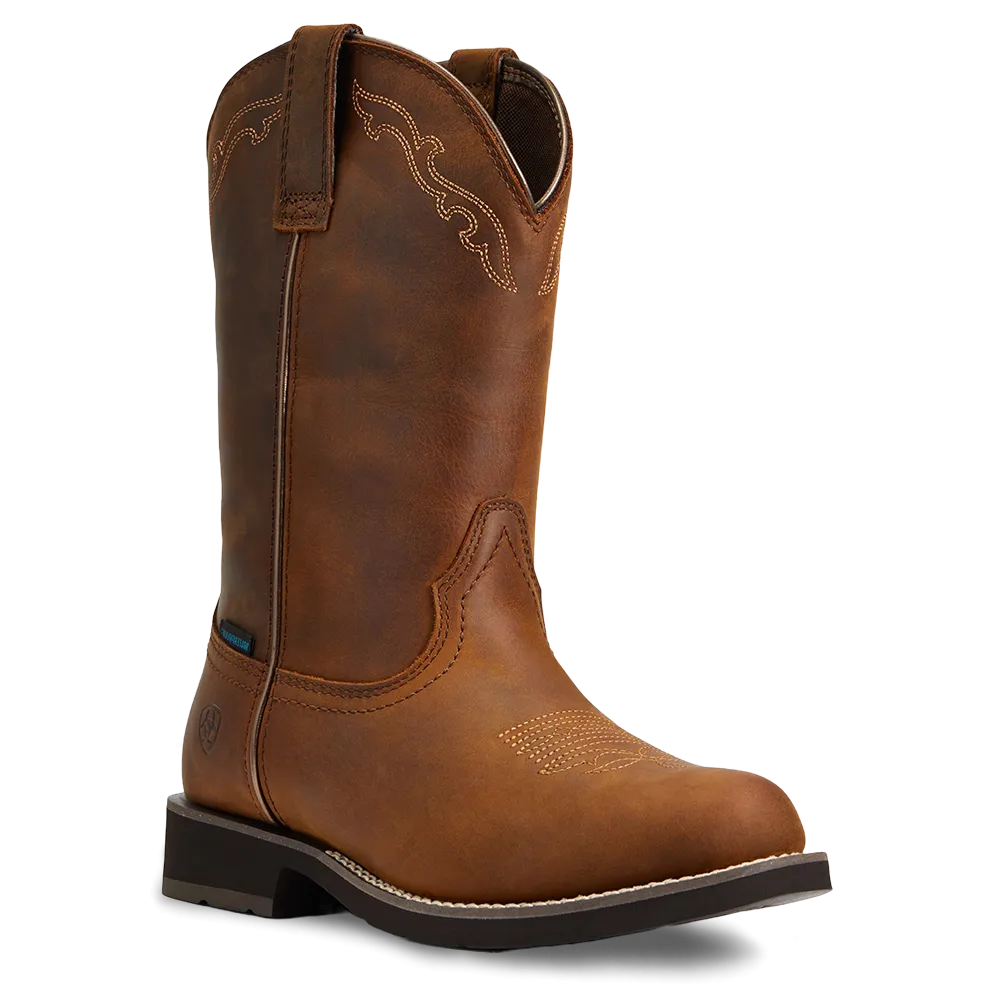 Ariat Ladies Delilah Brown Round Toe Waterproof Boots 10040272