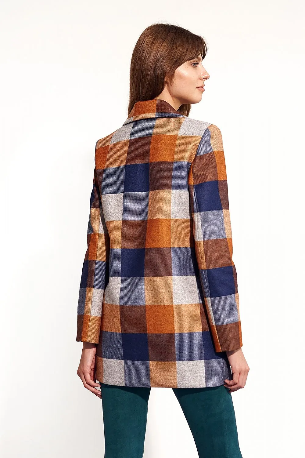 Autumn Checkered Pea Coat