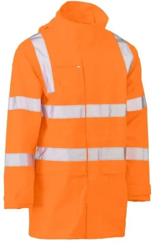 Bisley Taped Hi Vis Rail Wet Weather Jacket (BJ6964T)-Rail Orange