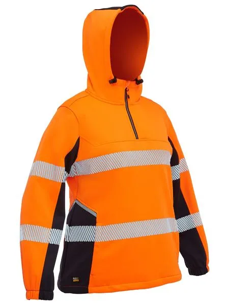 Bisley Womens Flex & Move™ Hi Vis Taped Liquid Repellent Fleece Hoodie (BKL6571T)