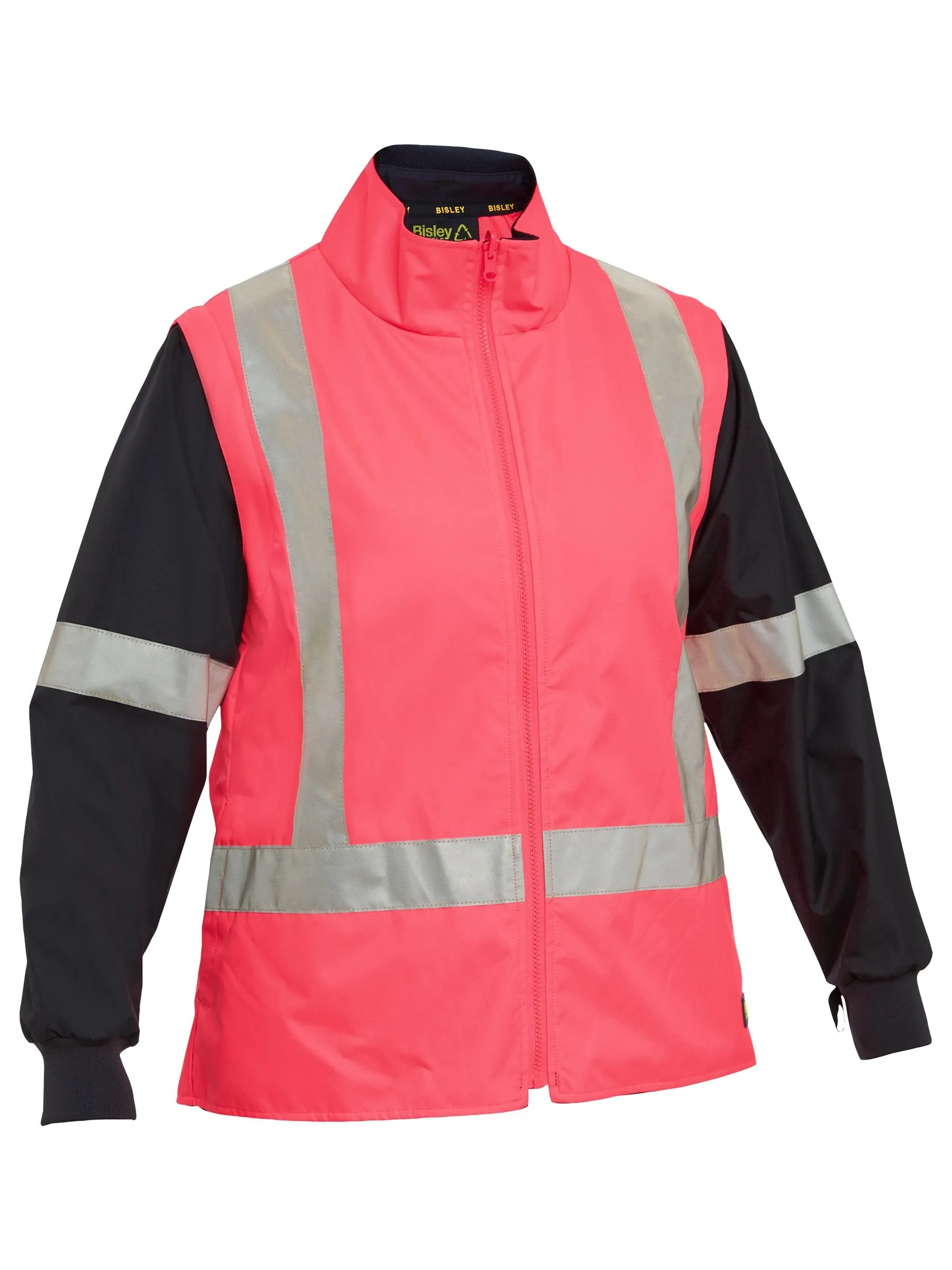 Bisley Womens Taped Hi Vis 5 in 1 Rain Jacket (BKL6975)