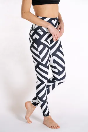 'Black & White' High Waist Joy Yoga Legging