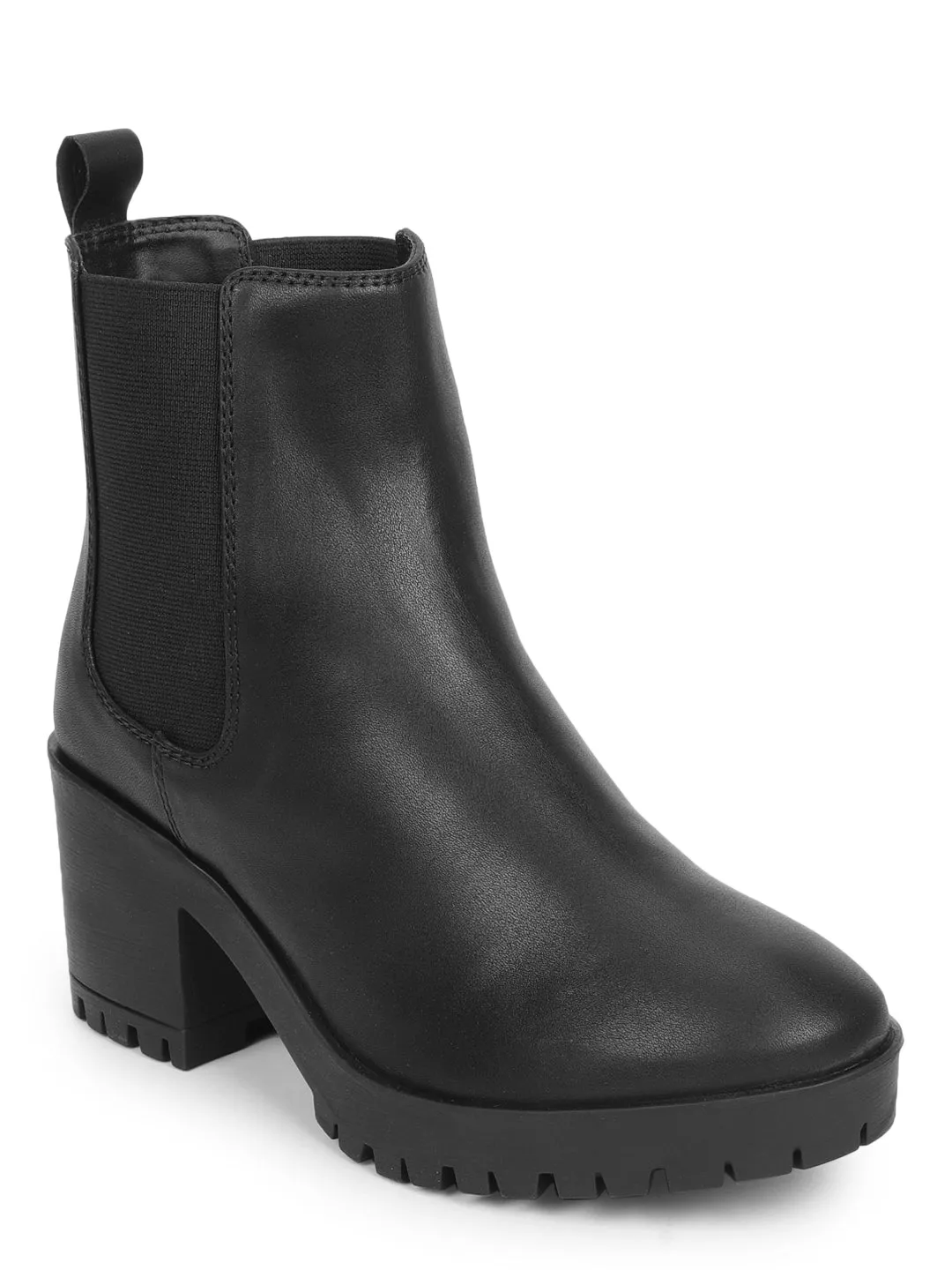 Black PU Block Ankle Boots (TC-ST-1291-BLKPU)