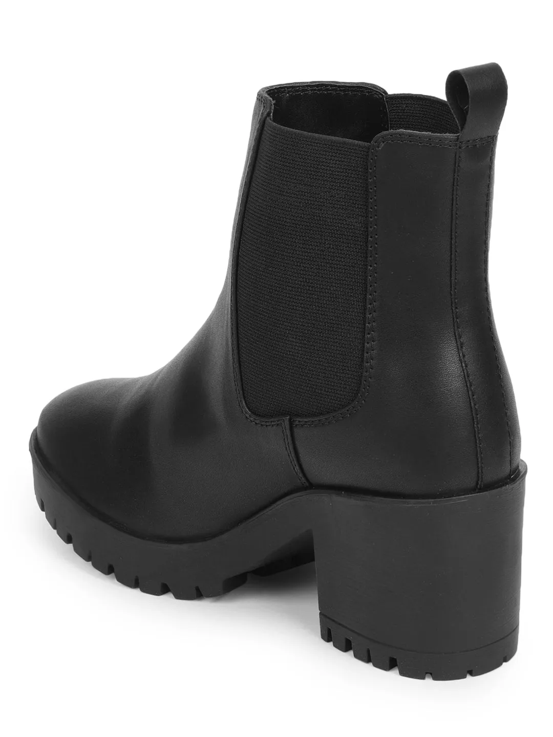 Black PU Block Ankle Boots (TC-ST-1291-BLKPU)