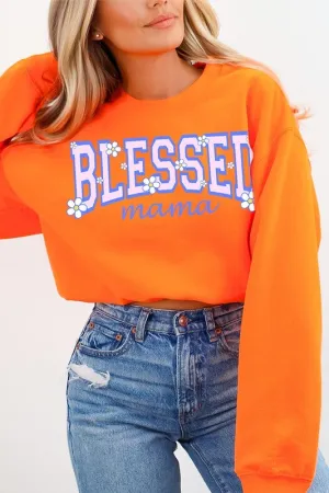 Blessed Mama Oversized Graphic Fleece Sweatshirts