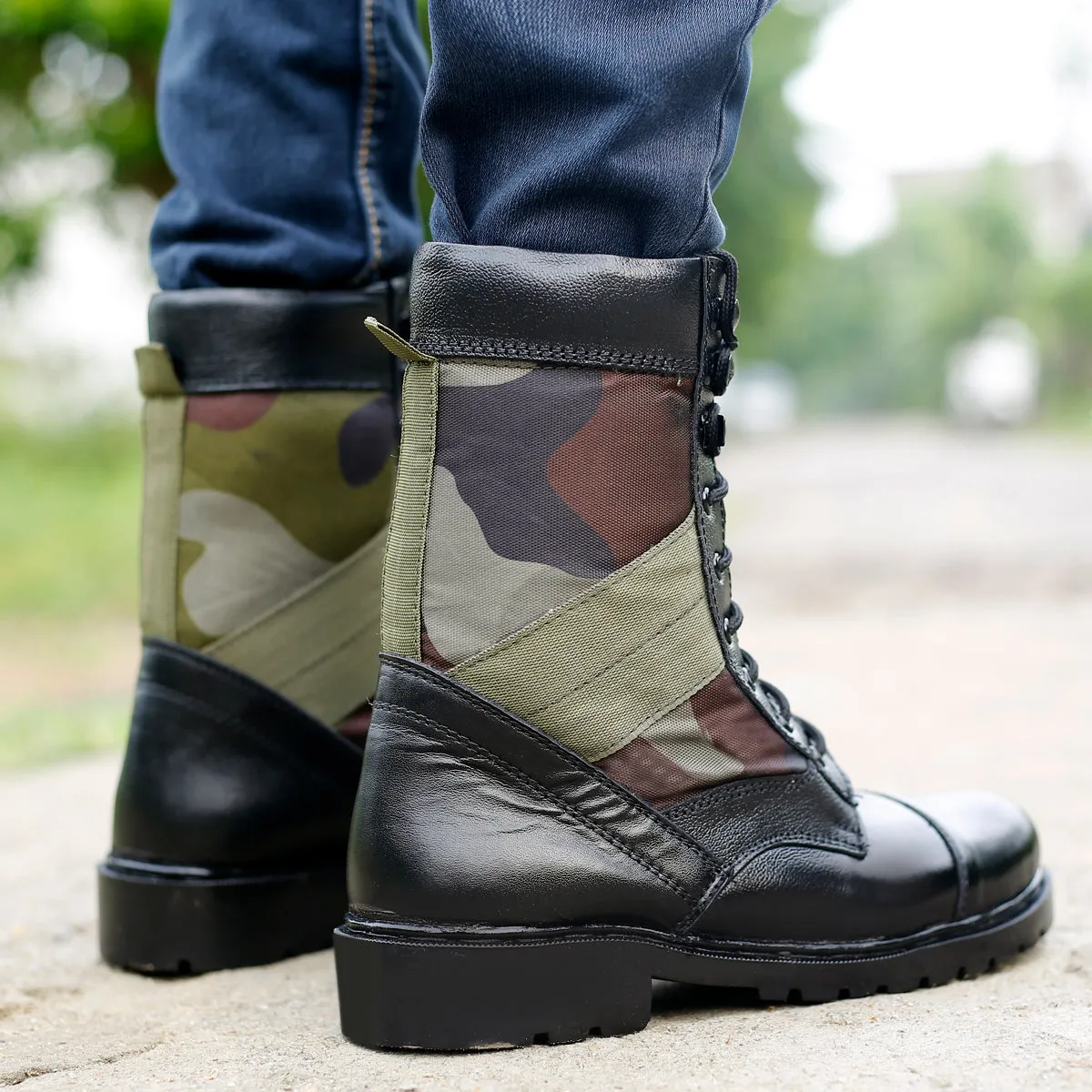 BXXY Men's Pure Leather Army Boot