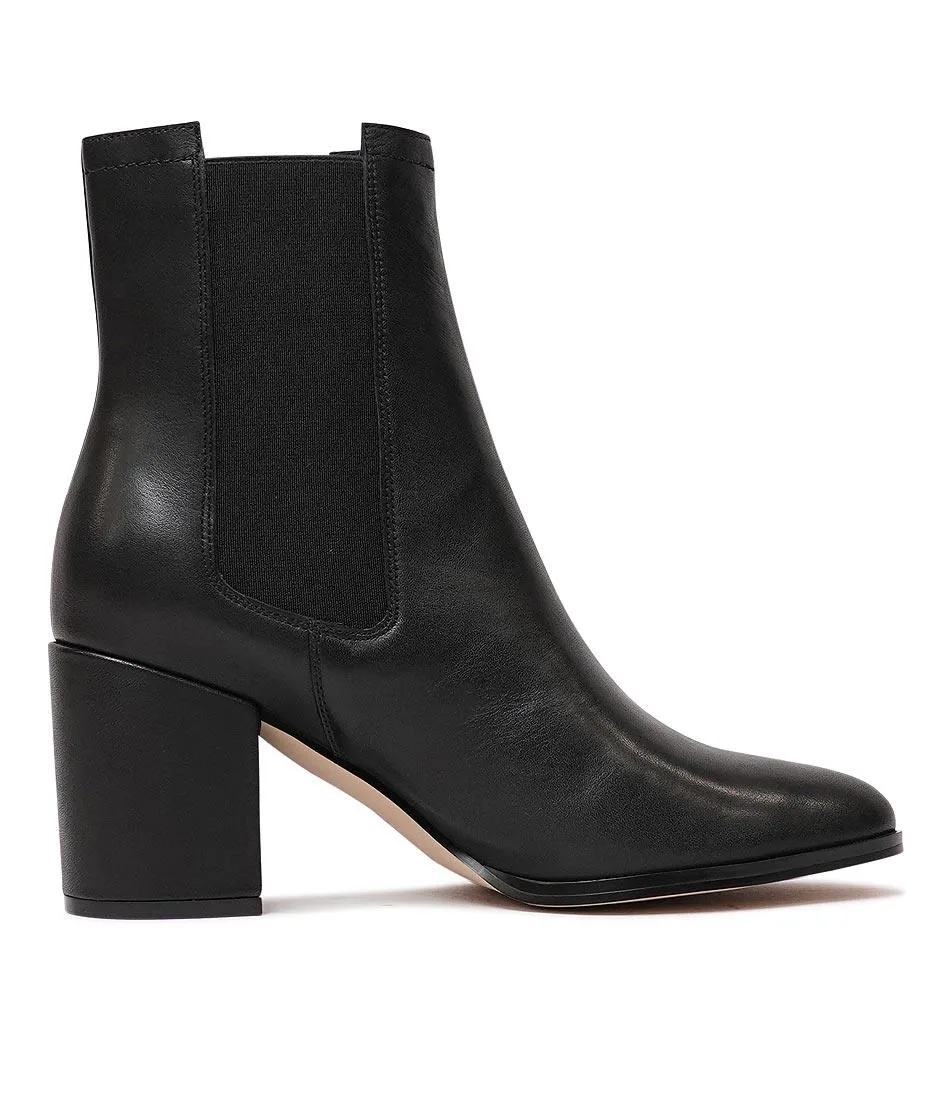 Castel Black Leather Chelsea Boots