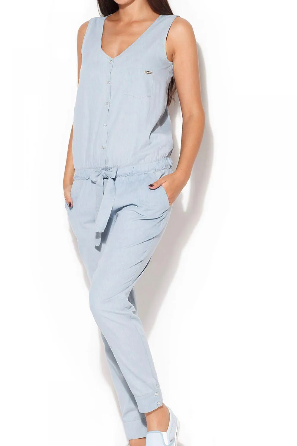 Chic Pearl-Embellished Women's Cotton Denim Overalls for Effortless Style