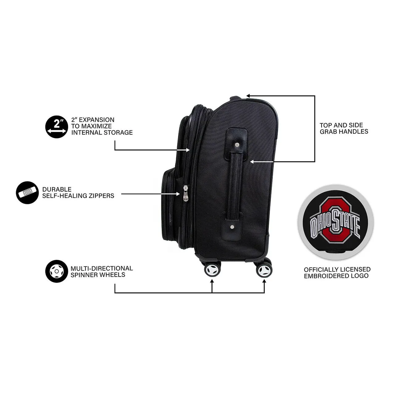 Columbus Blue Jackets 21" Carry-on Spinner Luggage