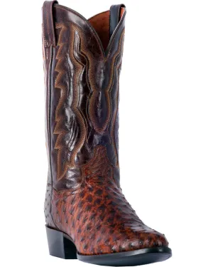 Dan Post Mens Pershing Brass Full Quill Ostrich Medium Toe Cowboy Boots DP3016