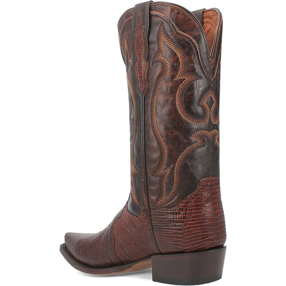 Dan Post Men's Snip Toe Exotic Western Hearst Cognac Lizard Boots