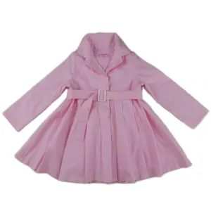 Girls Pink Crease Wind-Resistant Belted Coat S (9-24M)-XL (6-8)