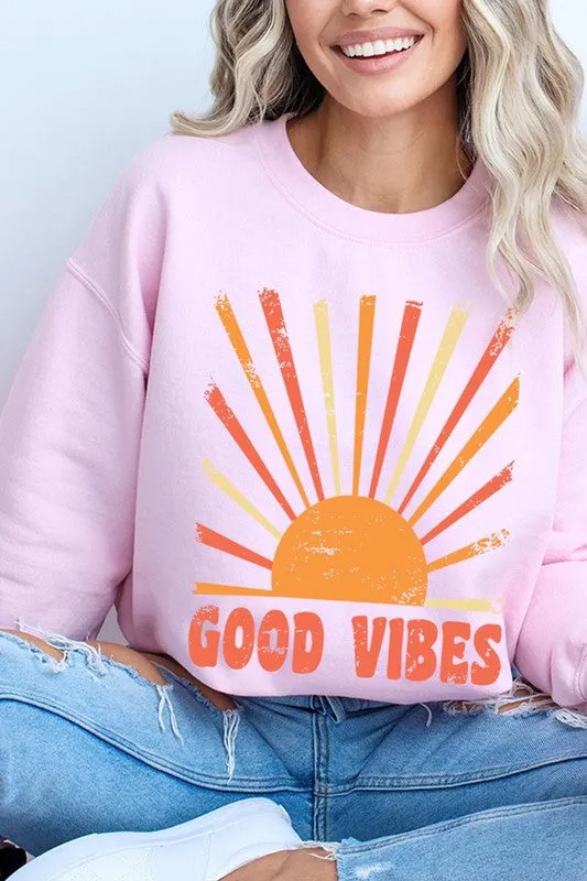 Good Vibes Sunshine Graphic Fleece Sweatshirts