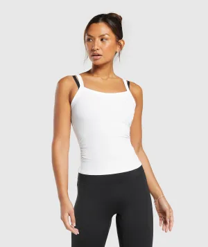 Gymshark Elevate Ruched Tank - White