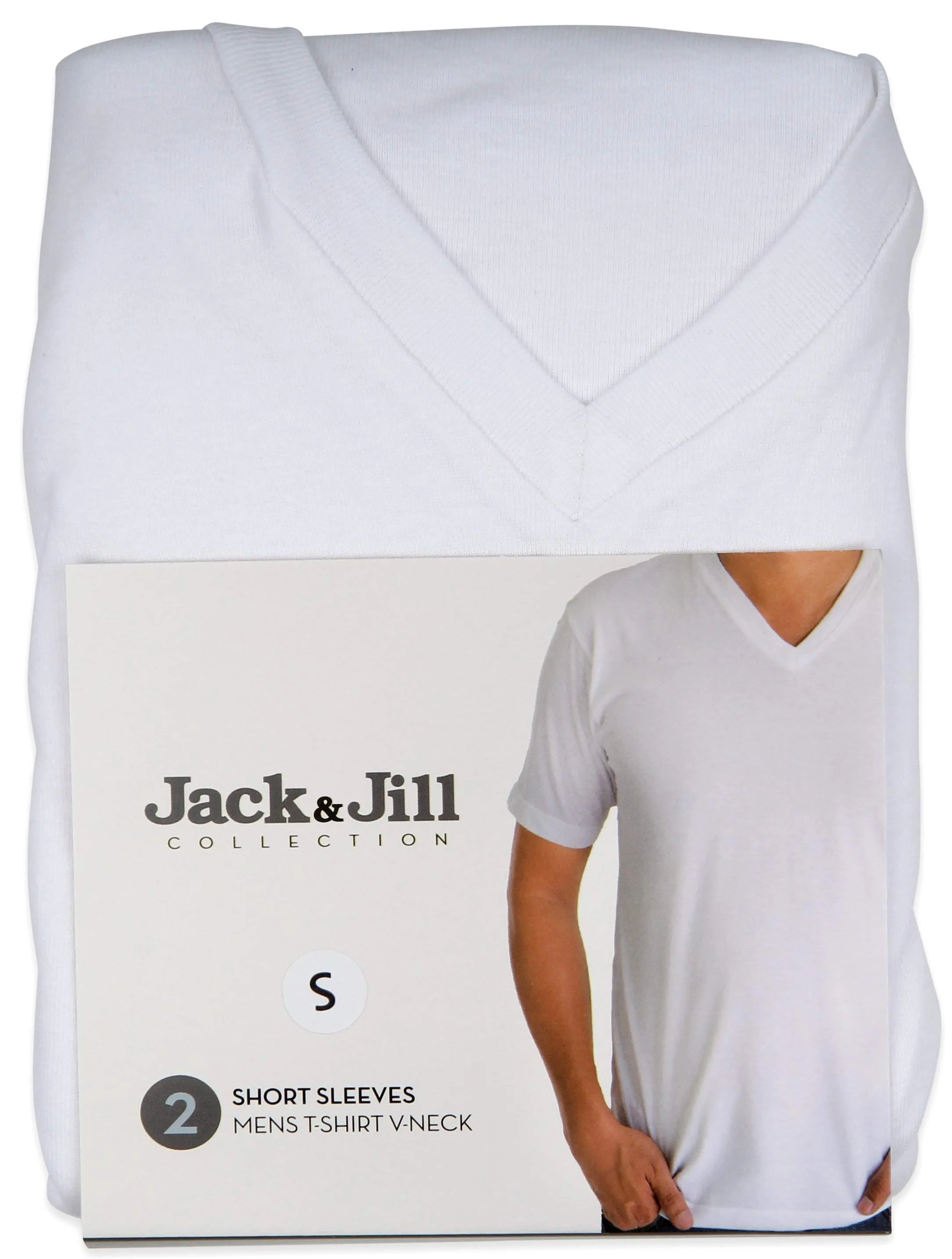 Jack & Jill Mens Short Sleeve V-Neck Undershirts Pack of 2