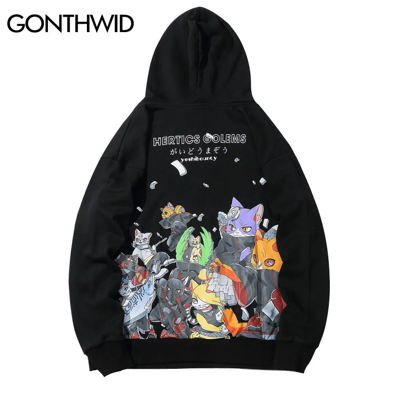 Japanese Cats Ninja Hoodies