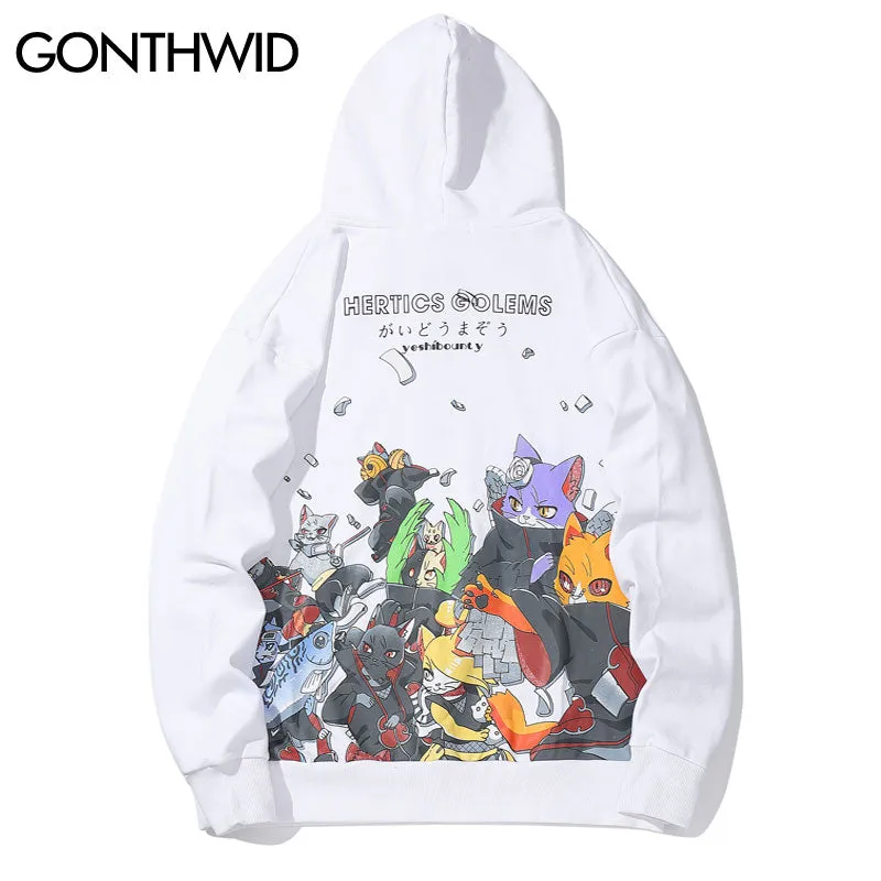 Japanese Cats Ninja Hoodies