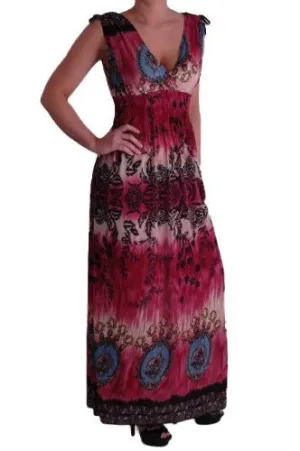 JoJo Grecian V Neck Printed Maxi Dress