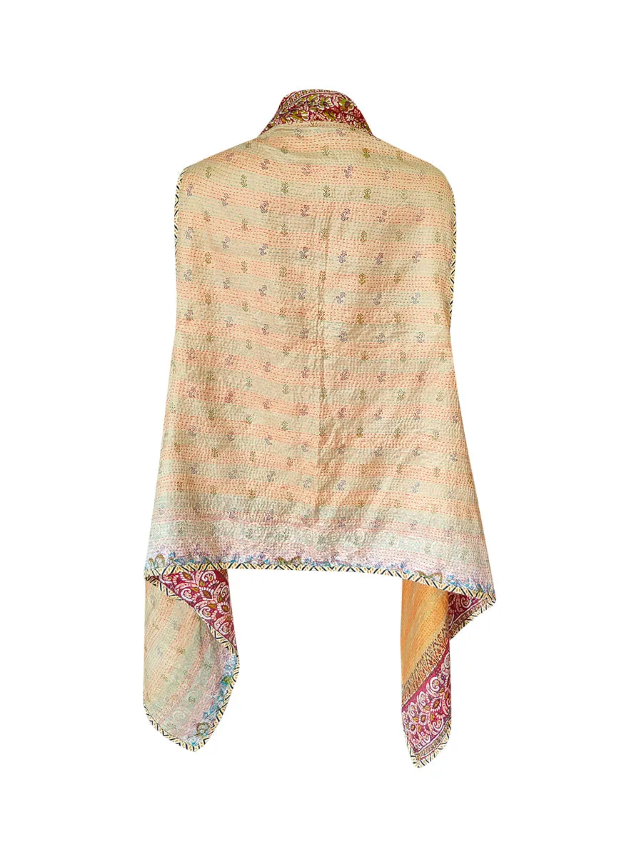 kantha vintage silk cape shona