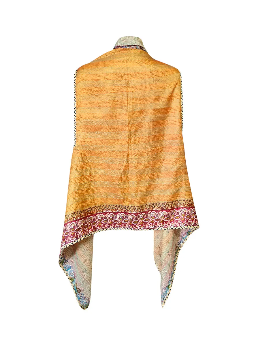 kantha vintage silk cape shona