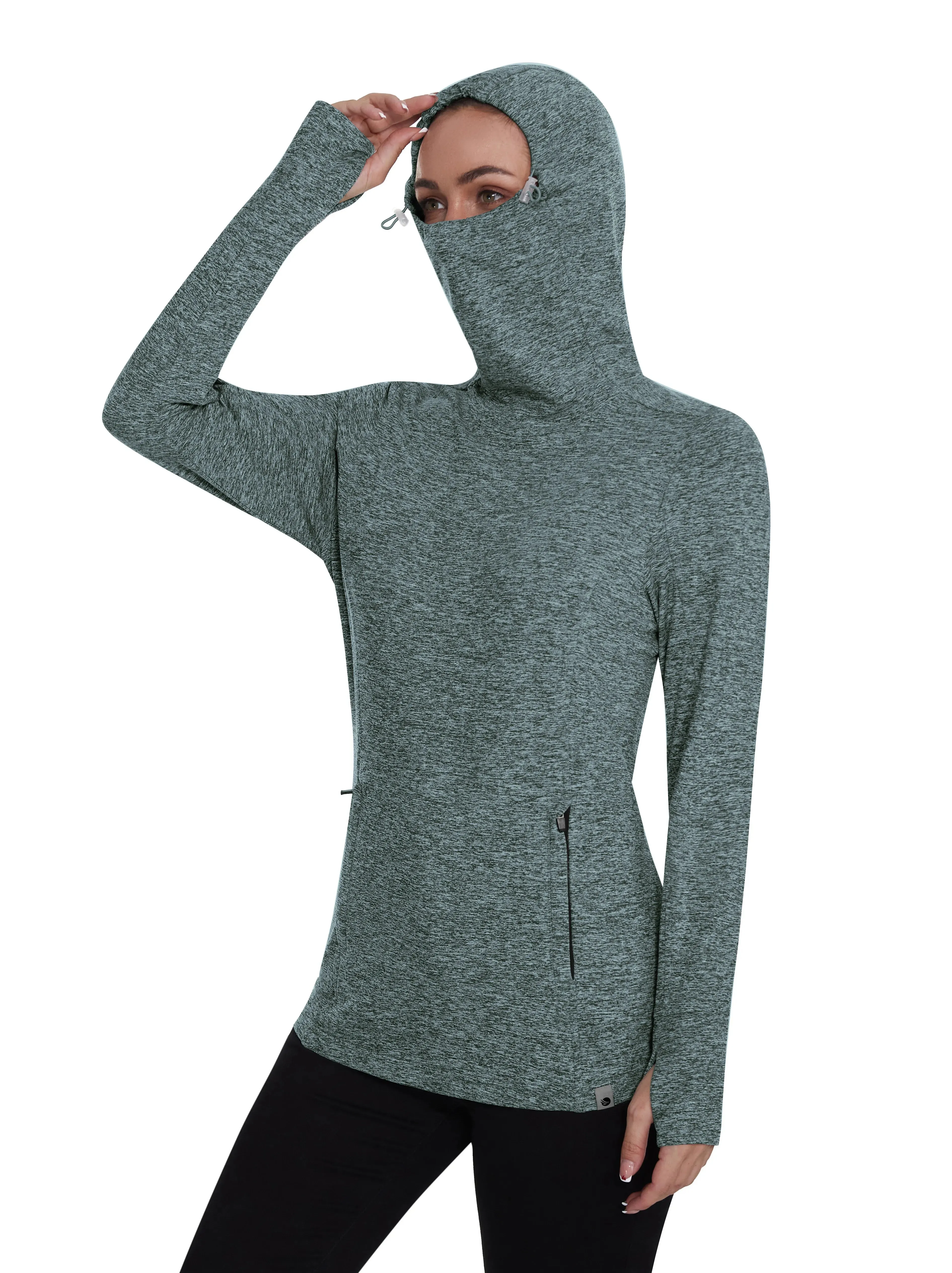 Ladies Pullover Long-sleeve Thermal Top With Thumb Holes