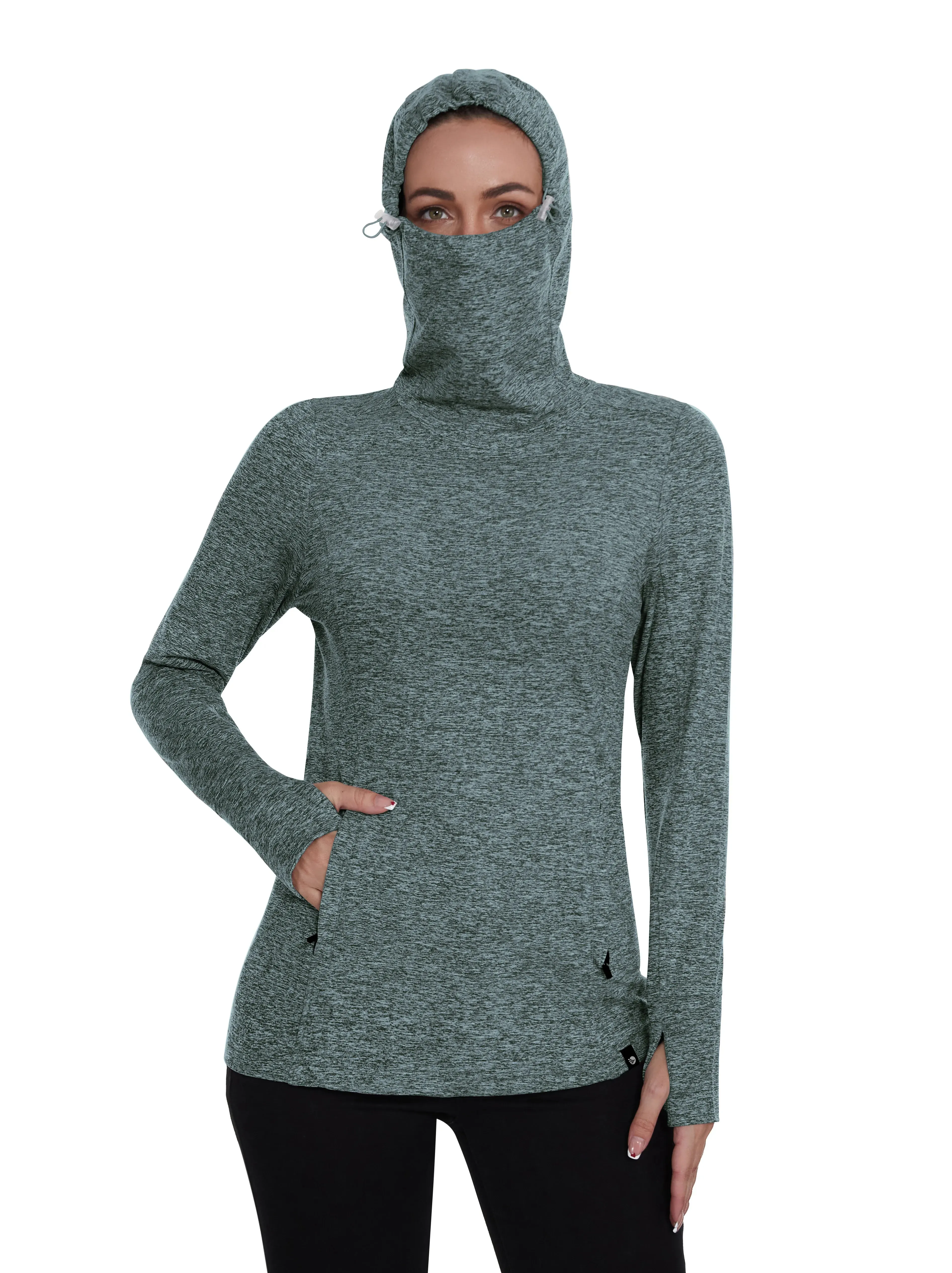 Ladies Pullover Long-sleeve Thermal Top With Thumb Holes