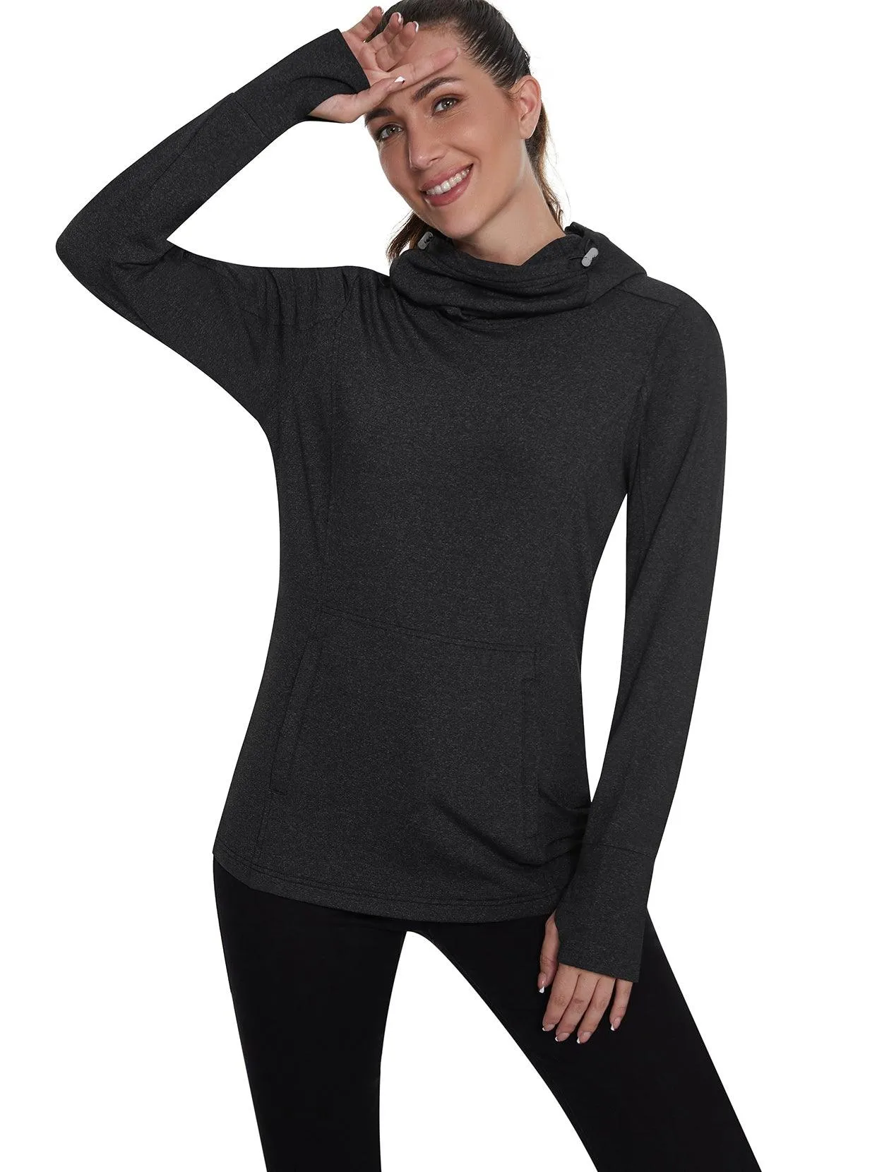 Ladies Pullover Long-sleeve Thermal Top With Thumb Holes