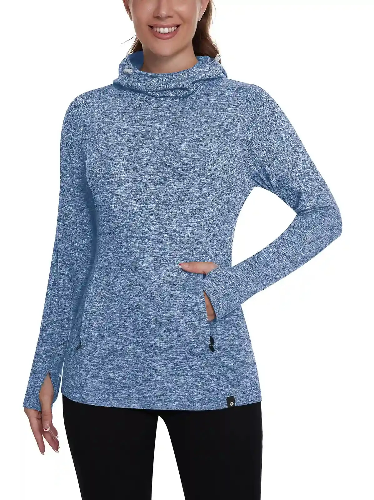 Ladies Pullover Long-sleeve Thermal Top With Thumb Holes