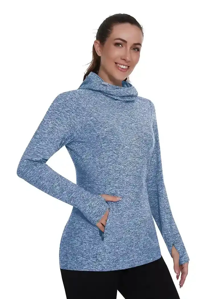 Ladies Pullover Long-sleeve Thermal Top With Thumb Holes