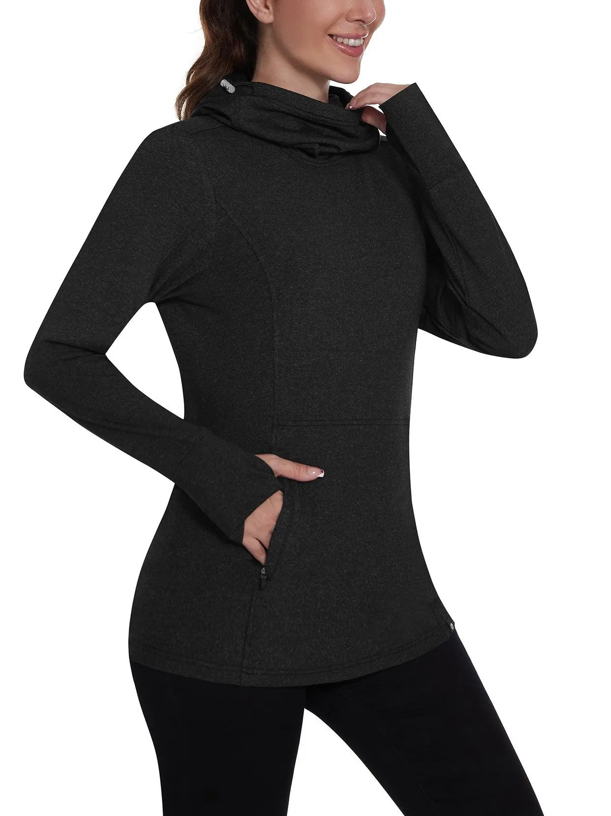 Ladies Pullover Long-sleeve Thermal Top With Thumb Holes