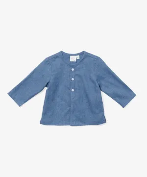 Lupo Baby Shirt, Blue Flannel