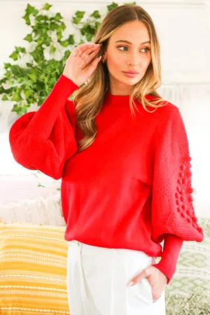 Make it Fun Red Balloon Sleeve Sweater