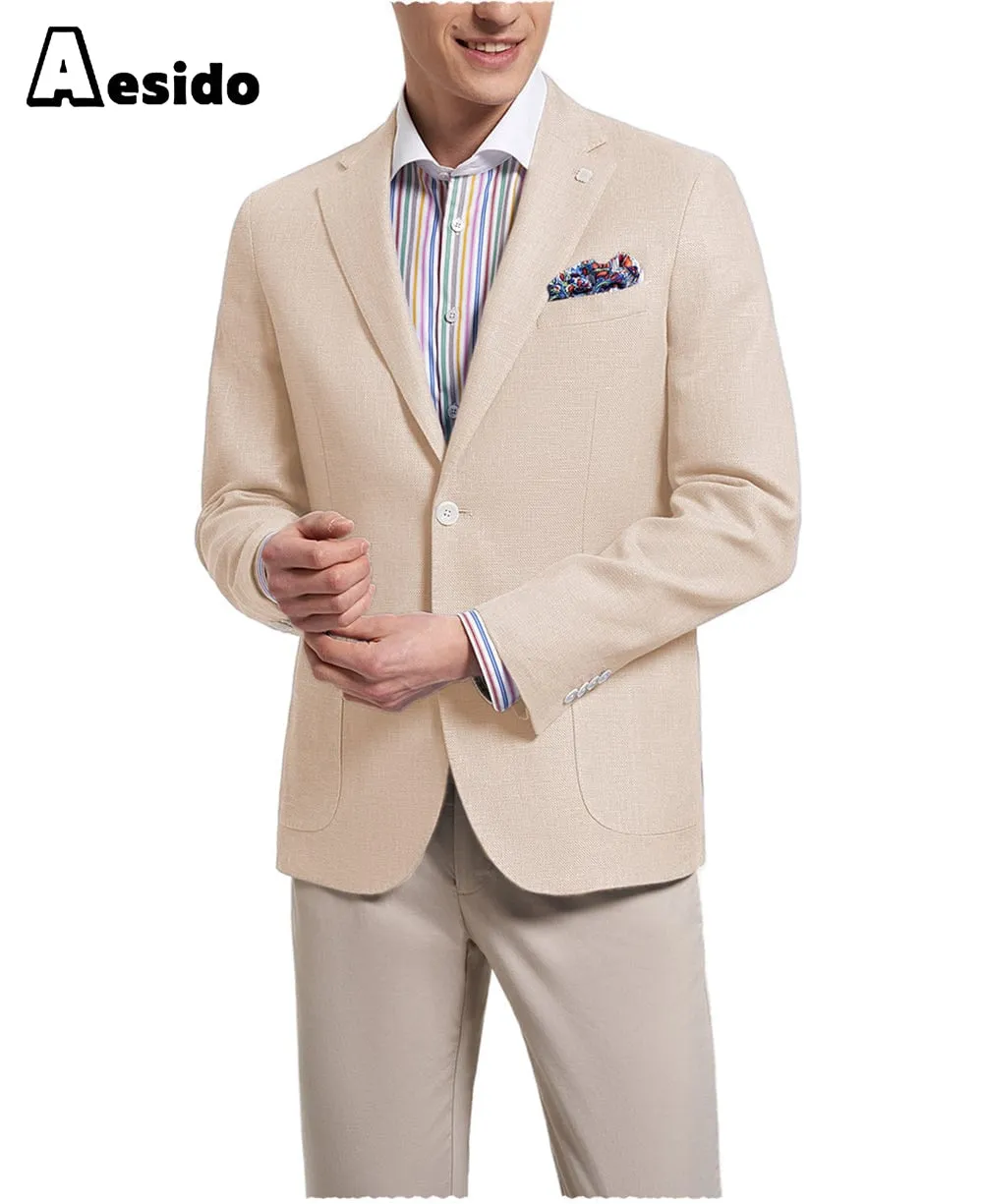 Men Double Button Notch Lapel Blazer