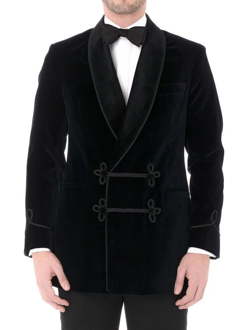 Men's Elegant Black Velvet Jacket Hosting Evening Party Wear Coats Blazers