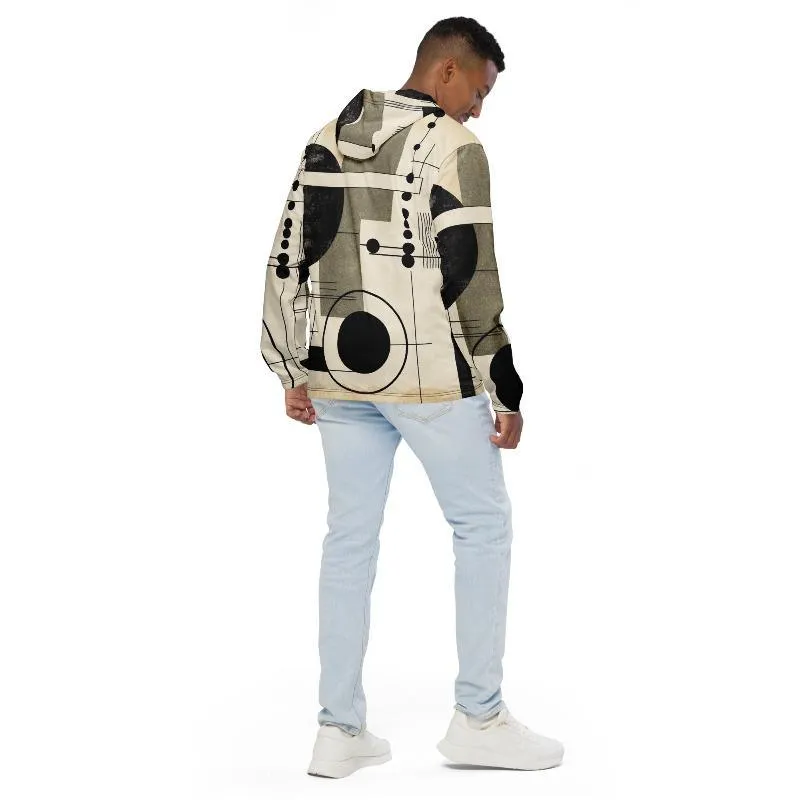 Mens Hooded Windbreaker Jacket, Abstract