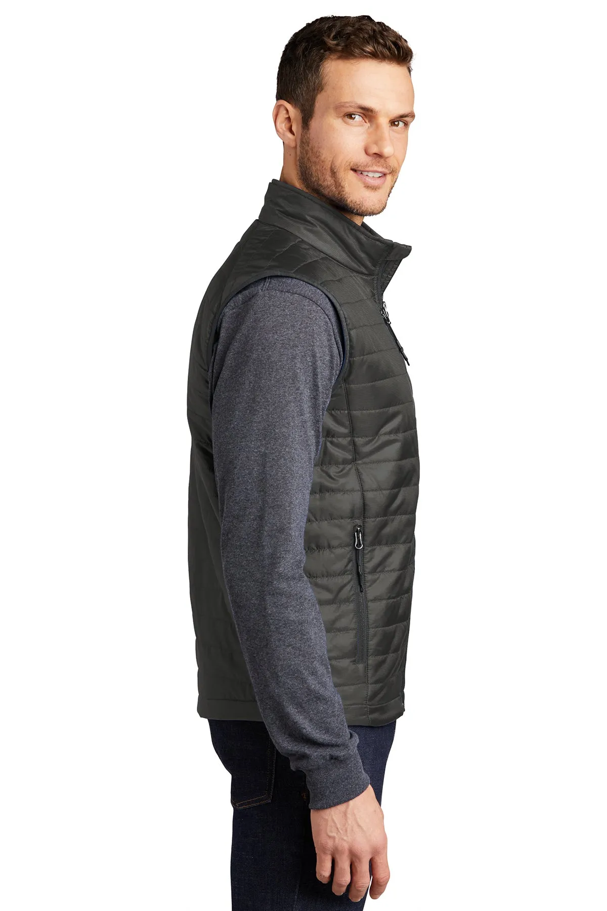 Men's Reflective Full Zip Packable Puffy Vest--2 Left!