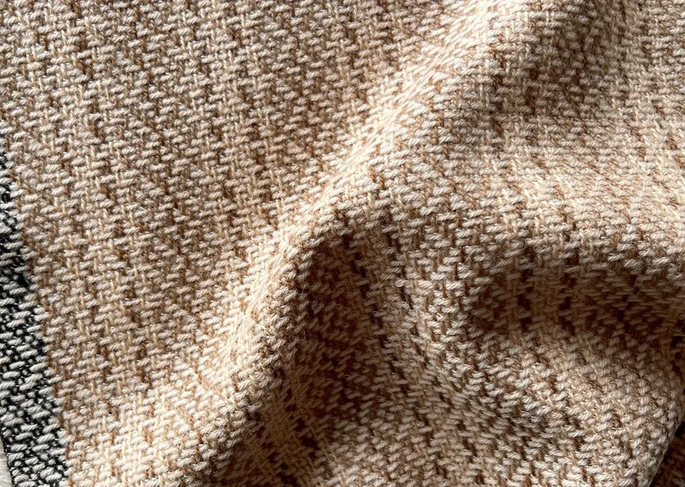 Mid-Weight Shades of Toast Subtly Striped Lambswool (Made in Italy)