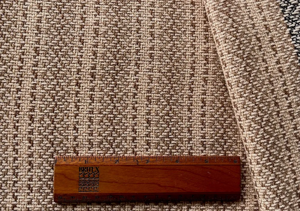 Mid-Weight Shades of Toast Subtly Striped Lambswool (Made in Italy)