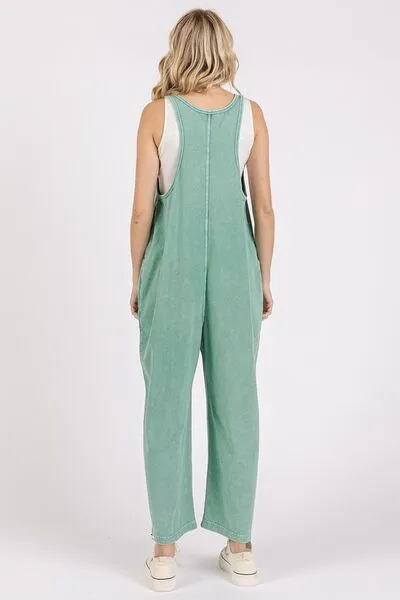 Mittoshop Scoop Neck Wide Leg Overalls