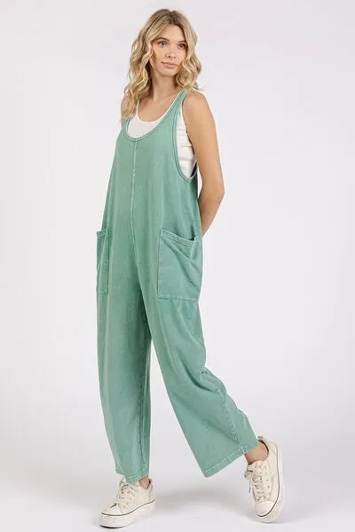 Mittoshop Scoop Neck Wide Leg Overalls