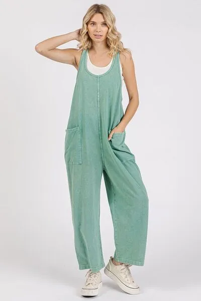 Mittoshop Scoop Neck Wide Leg Overalls