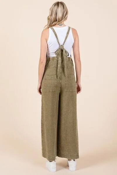 Mittoshop Textured Wide Leg Overalls