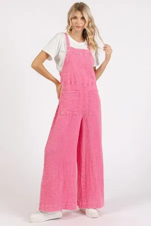 Mittoshop Textured Wide Leg Overalls