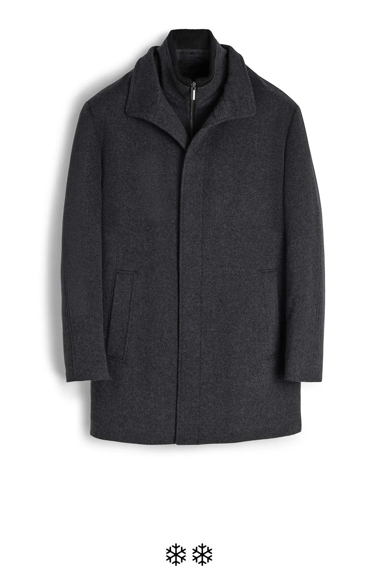 MONT-ROYAL CHARCOAL WOOL & CASHMERE CAR COAT