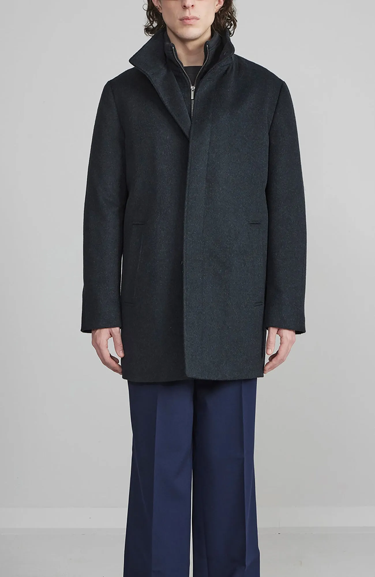 MONT-ROYAL CHARCOAL WOOL & CASHMERE CAR COAT