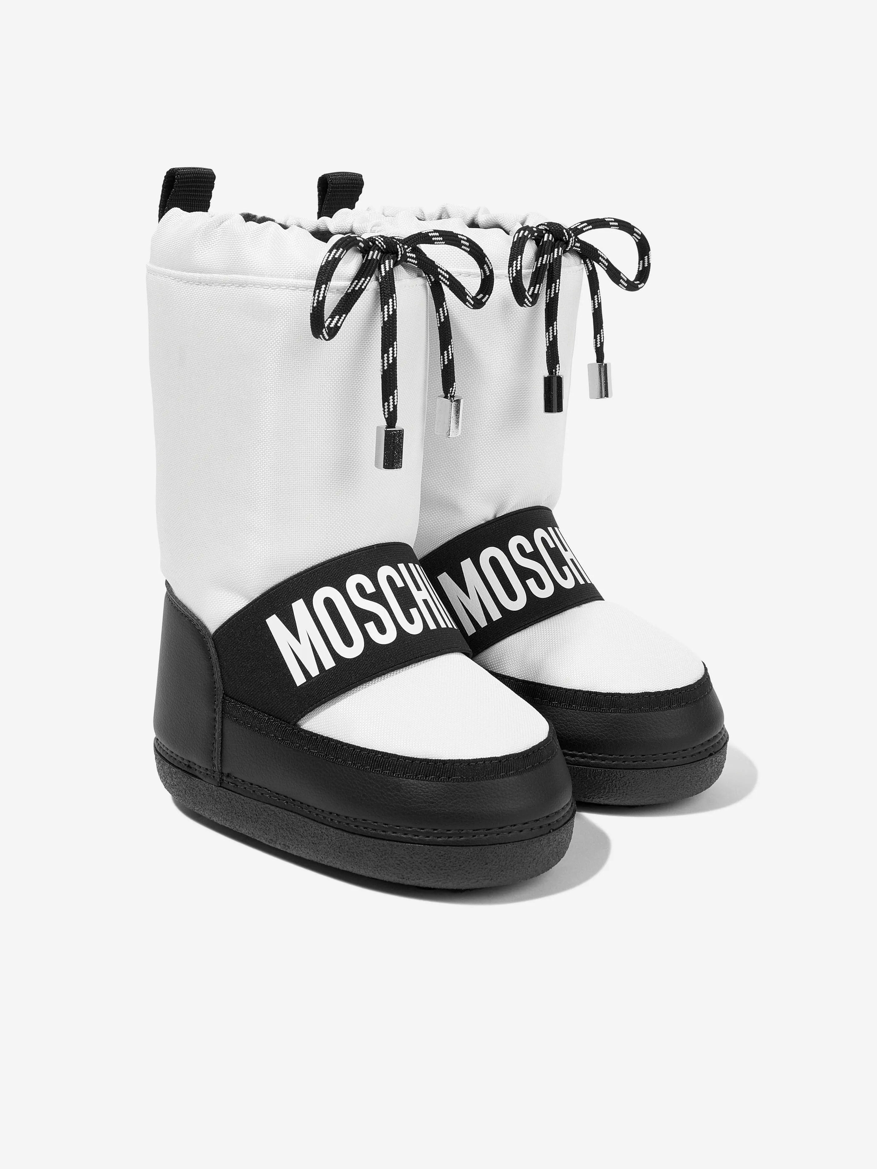 Moschino Kids Logo Snow Boots in White